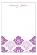 Radiant Orchid Damask Print Flat Note Card