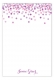 Radiant Orchid Falling Confetti Flat Note Card