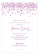 Radiant Orchid Falling Confetti Invitation