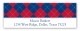 Red and Blue Argyle Address Label