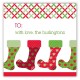 Red and Green Fun Stockings Square Sticker