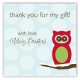 Red Holiday Hoot Square Sticker