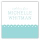 Spring Scalloped Aqua Square Sticker