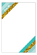 Teal Glitter Stripe Flat Note Card