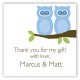 Twin Boy Perched Owls Square Sticker