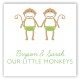 Twin Green Monkey Pals Gift Tag