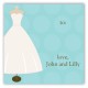Wedding Dress Form Square Sticker